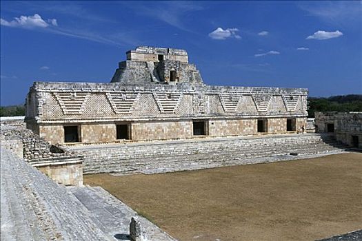 玛雅,庙宇,遗址,乌斯马尔,尤卡坦半岛,墨西哥,北美
