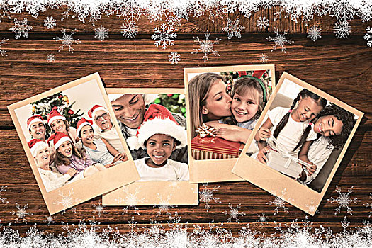 合成效果,图像,幸福之家,圣诞节,照片,木地板
