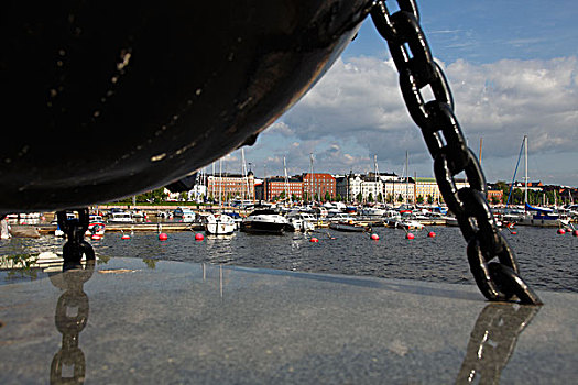 芬兰,赫尔辛基,北方,港口,水岸,建筑,码头,纪念,海洋,矿,球