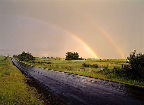 彩虹,靠近,艾伯塔省,加拿大