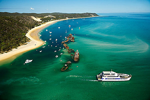 渡轮,海岸,岛屿,昆士兰,澳大利亚