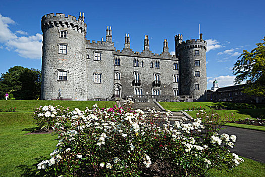 爱尔兰,基尔肯尼郡,基尔肯尼,城堡,玫瑰园,中世纪