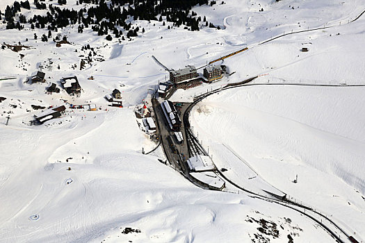 瑞士,阿尔卑斯山,山,冬天,冬季运动,滑雪,航拍