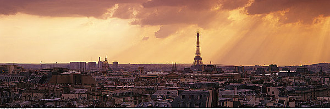 俯视,巴黎,蓬皮杜中心,法国
