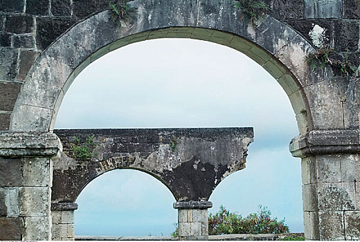 拱形,山,要塞,西印度群岛