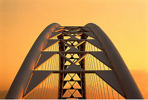桥,日落,多伦多,安大略省,加拿大