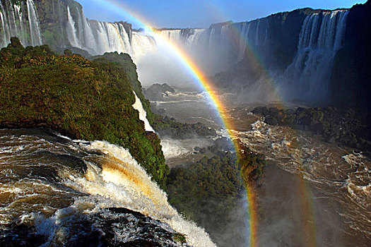 伊瓜苏,伊瓜苏瀑布,一对,彩虹,巴西,世界遗产,伊瓜苏国家公园,南美
