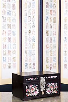 韩国,传统,盒子,折叠屏风