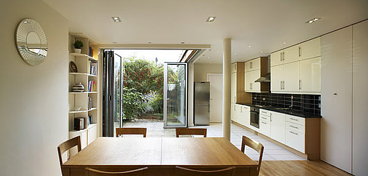 住宅,南,伦敦,英国,2009年,全景,内景,展示,特征,玻璃门,开放式格局,生活方式