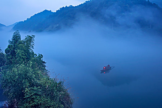 湖南,小东江,江,渔船,灯