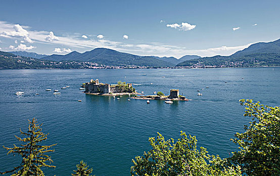 城堡,马焦雷湖,坎诺比奥,意大利