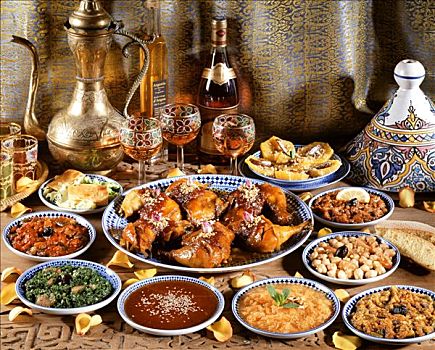 摩洛哥,菜单,沙拉,酱
