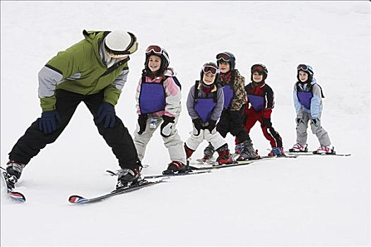 男人,培训,学生,滑雪,学校,不列颠哥伦比亚省,加拿大