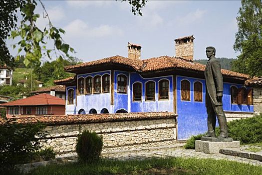 蓝色,房子,博物馆,城镇,保加利亚