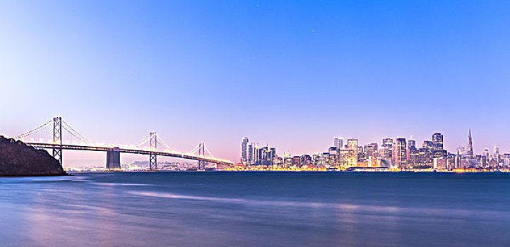 水,海湾大桥,城市,天际线,旧金山