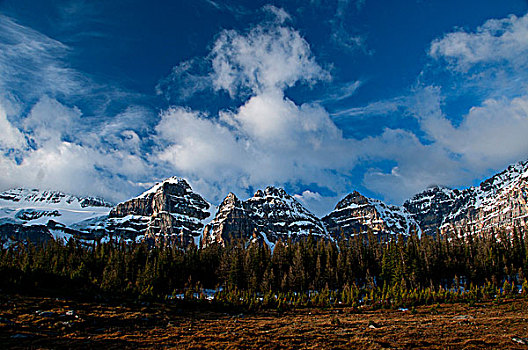山峰,小路,顶峰,十峰谷,班芙国家公园,艾伯塔省,加拿大