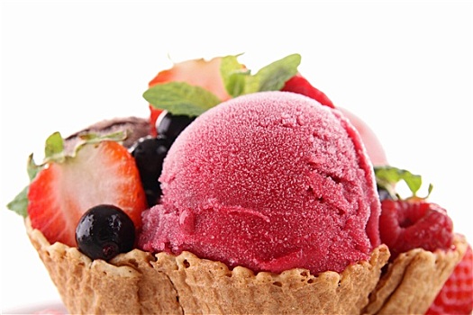 冰淇淋,浆果