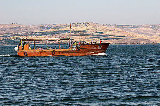 游船,加利利海,以色列