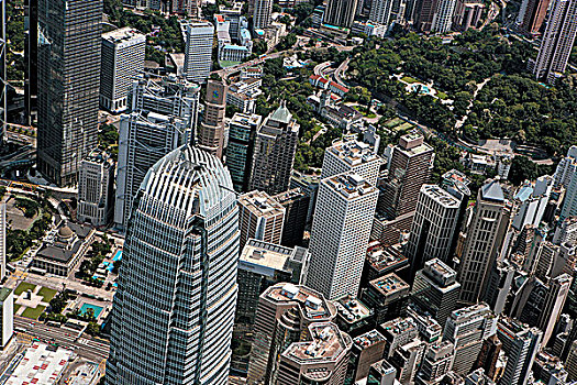 航拍,远眺,中心,建筑,香港