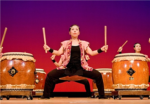 日本人,女人,舞台表演,打鼓