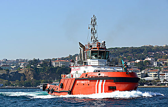 海岸警卫队,船,博斯普鲁斯海峡,伊斯坦布尔,欧洲,土耳其,亚洲