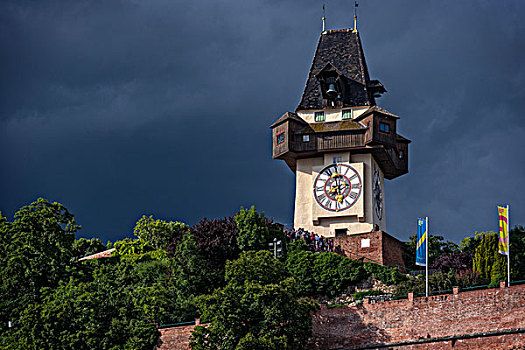 钟楼,城堡山,山,格拉茨,施蒂里亚,奥地利,欧洲