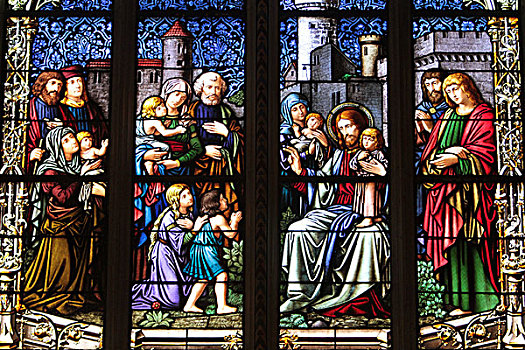 彩色玻璃,小教堂,大教堂,日内瓦,瑞士