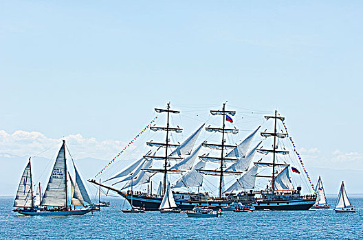 高桅横帆船,节日,维多利亚,不列颠哥伦比亚省,加拿大