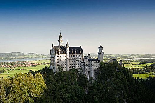 新天鹅堡,城堡,靠近,区域,巴伐利亚,德国,欧洲