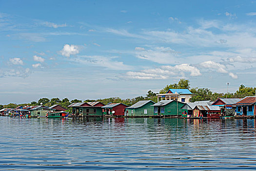 房子,树液,河,柬埔寨,亚洲