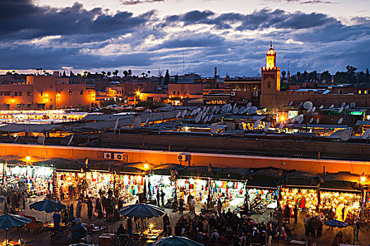 黄昏,玛拉喀什,摩洛哥
