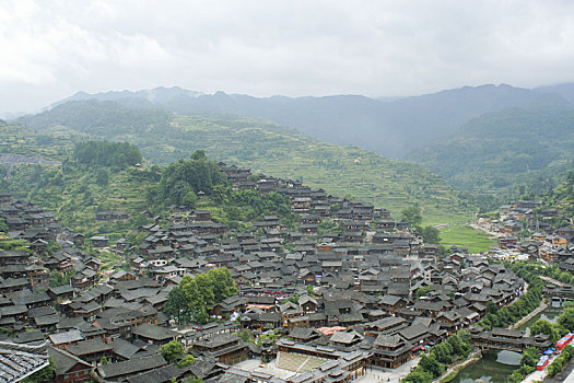 贵州西江千户苗寨全景