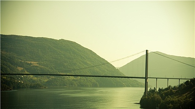 吊桥,卑尔根,挪威