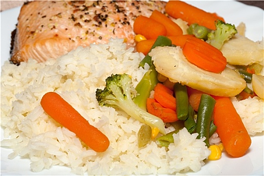 健康饮食,三文鱼,蔬菜