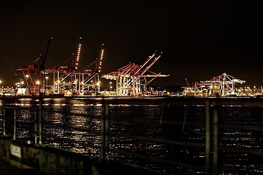 港口,西雅图,夜晚,美国