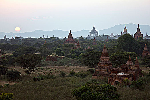 风景,庙宇,蒲甘,缅甸,室外