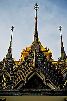 亚洲,曼谷,庙宇,泰国,抽象,十字架,彩色,屋顶,寺院,宗教,图案