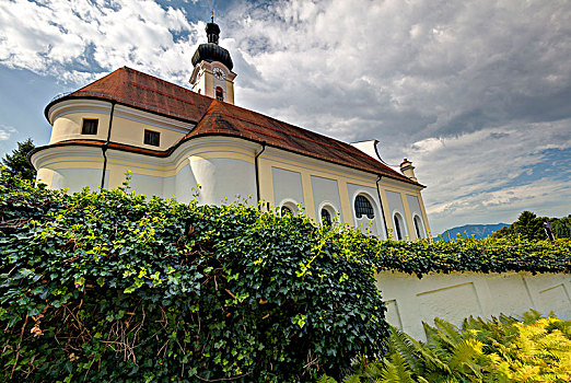 教区教堂,圣诞老人,夏天,巴伐利亚,上巴伐利亚,德国