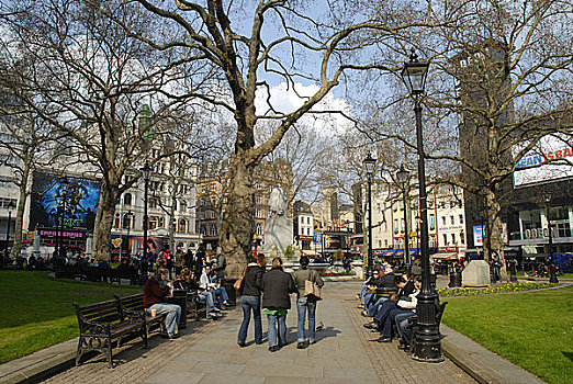 英格兰,伦敦,莱斯特广场,花园