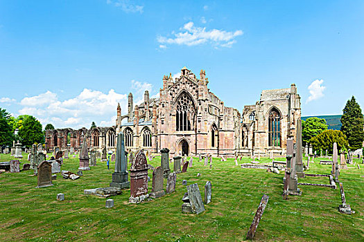 遗址,梅尔罗斯,教堂,苏格兰边境,苏格兰