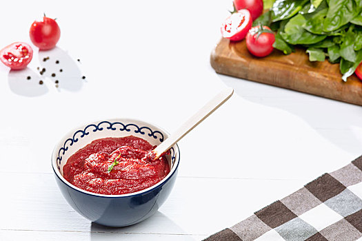 碗,西红柿,乡村,桌子