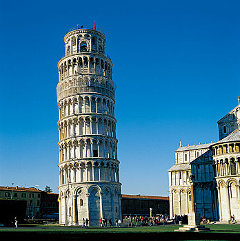 意大利比萨市奇迹广场上的比萨斜塔