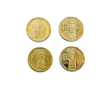 四个,不同,一个,硬币,正面,秘鲁,货币