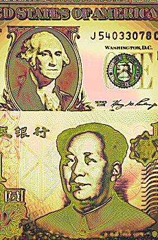 笔记,美元,中国,象征,图像,可靠,经济,美国