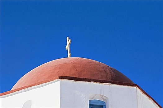 高,局部,教堂,米克诺斯岛,基克拉迪群岛,希腊