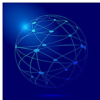点线连结构图三维球体,科学技术概念素材