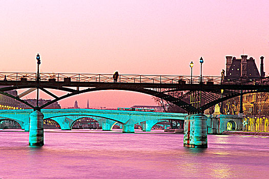 法国,巴黎,桥,上方,塞纳河
