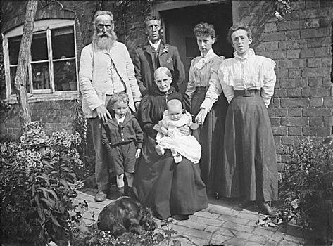 合影,富兰克林,家庭,北安普敦郡,19世纪,艺术家