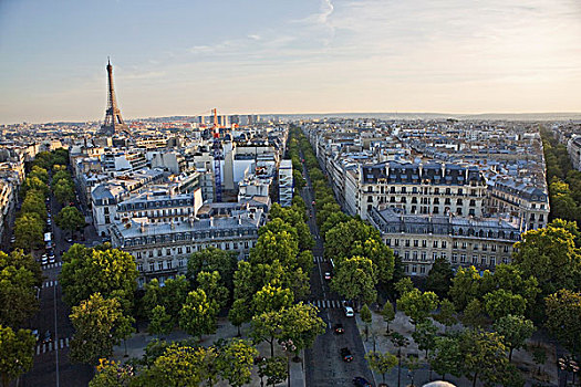 俯拍,公园,背景,巴黎,法国