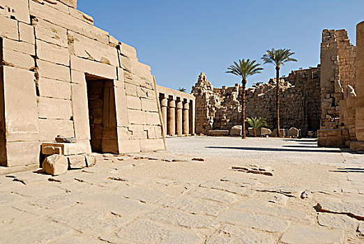 院子,卡尔纳克神庙,路克索神庙,尼罗河流域,埃及,非洲